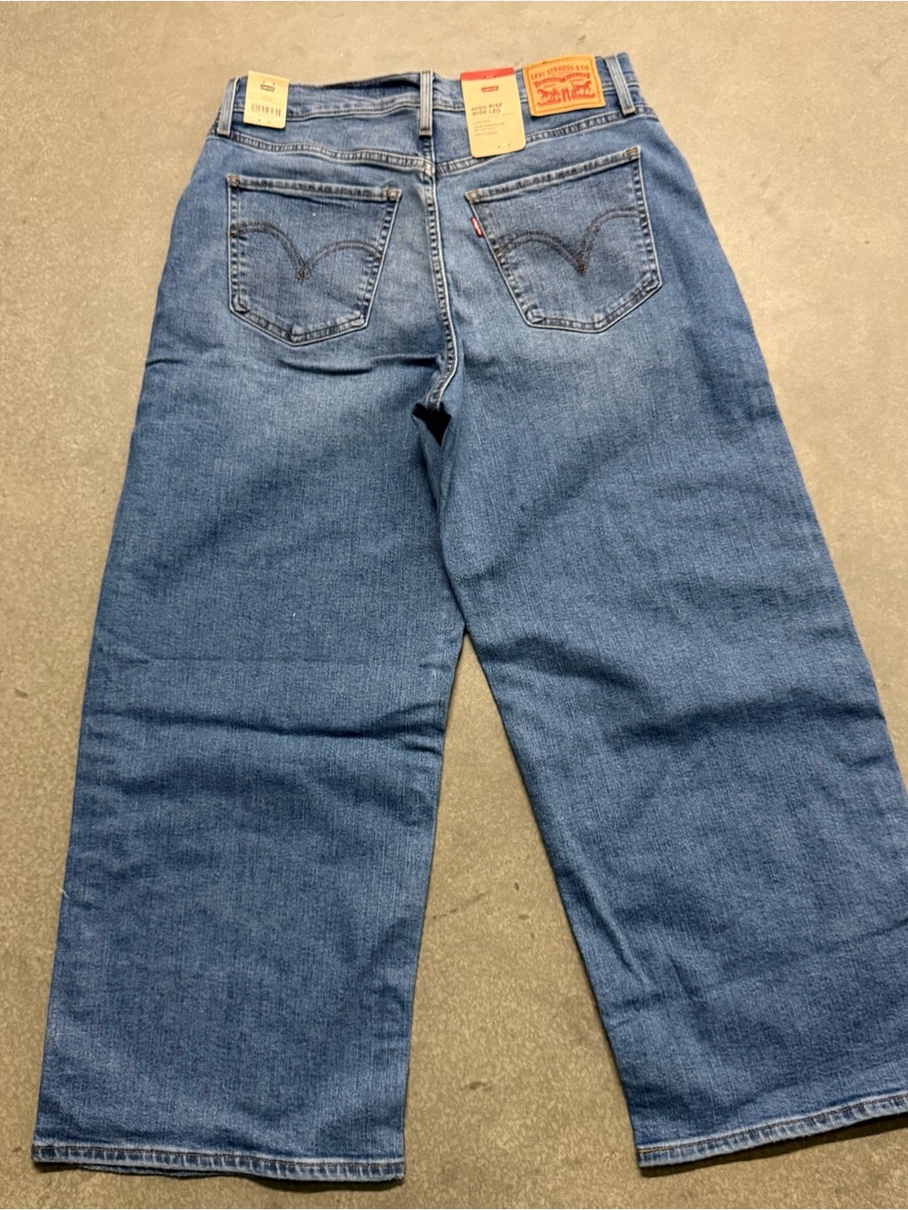 Levi's Women's 10/30 Blue High-Rise Wide Leg Jeans Denim Ankle Length